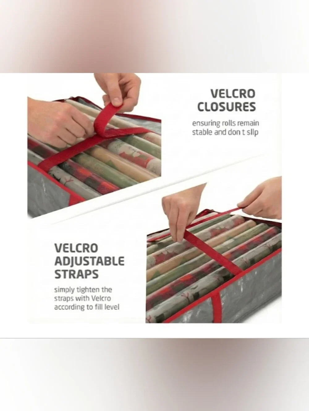 Holiday Gift Wrap Storage Organizer & Wreath Storage Bag NWT